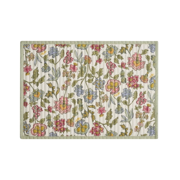 Set de table en tissu matelassé à imprimé floral « Beautiful Home » de Drew Barrymore, plusieurs exemplaires, 51 cm (L) x 36 cm (l)