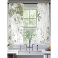 thumbnail image 3 of Sheer Curtains 72 Inches Long, Sage Green Flower Light Filtering Window Curtains for Living Room/Bedroom, Watercolor Gradient Retro Floral Rod Pocket Voile Sheer Curtain Drapes, 52"W x 72"L, 2 Panels, 3 of 8