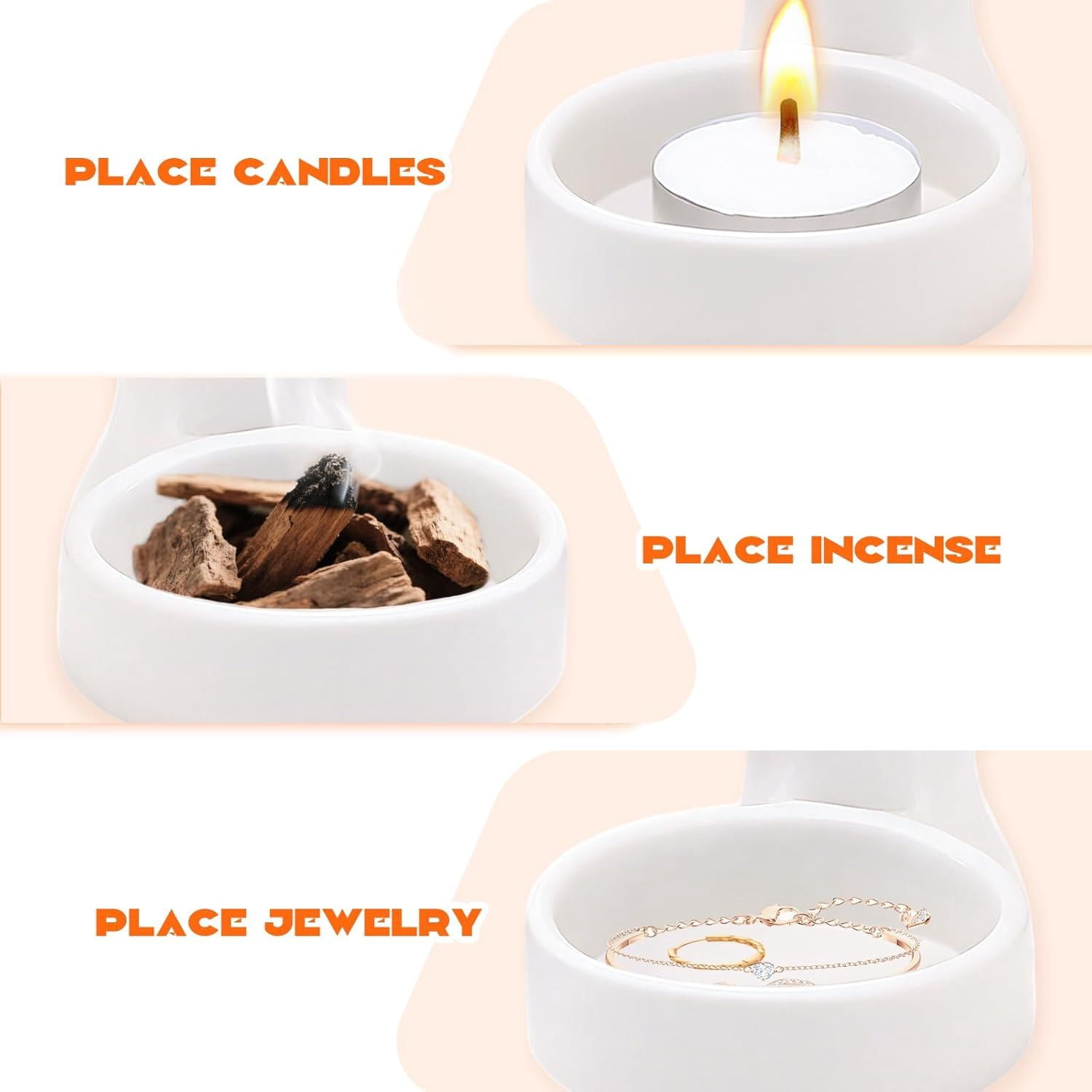 Set of 2 Cute Ghost Tealight Candle Holders, Halloween Decorations Indoor, Small Cartoon Ceramic Taper Tealight Candle Holder for Home Office Party Wedding Holiday Decor Gift, Not Included Candle