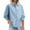 B_ Blue, variant on Olyvenn Womens 2025 Smocked Cuffed Striped Boyfriend Shirt Flap Pocket Cotton-Blend Casual Button Down Collared Blouse White XXL
