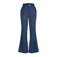 thumbnail image 6 of yueewhu Women's Corduroy Flare Pants Elastic Waist Bell Bottom Trousers 2026 Fall Pants (Blue, S), 6 of 7