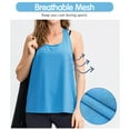 thumbnail image 2 of Women Workout Tank- Mesh Quick Dry Stretch Loose Running Exercise Gym Yoga Tops Athletic Shirts, 2 of 7