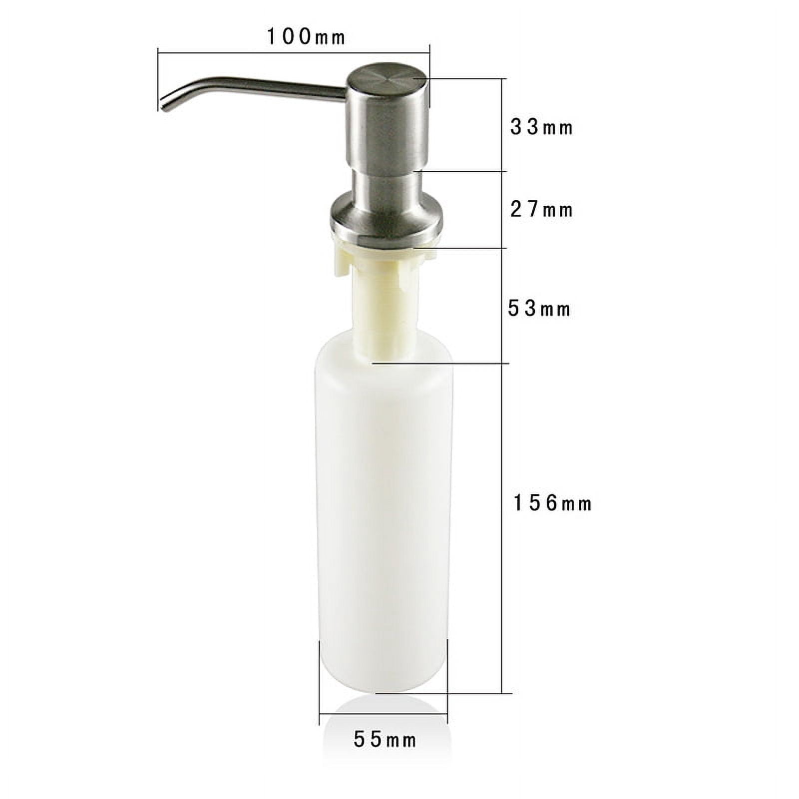 Brushed Nickel Finish Sink Soap Dispenser, Space Saver Stainless Steel, Corrosion Resistance for Easy Installation on Various Surfaces