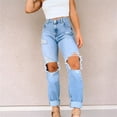 thumbnail image 3 of Vedolay Wide Leg Jeans Women's High Waisted Stretchy Jeans Boyfriend Trendy Denim Pants,Blue M, 3 of 5
