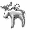 thumbnail image 1 of Sterling Silver 30" Unisex 1.5mm Box Chain 3D Small Moose Antlers Pendant Necklace, 1 of 2