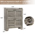 thumbnail image 2 of Shoe Cabinet Storage for Entryway, Narrow Shoe Cabinet with 2 Flip Drawers, Freestanding Hidden Slim Shoe Organizer Cabinet with Hooks for Foyer, Hallway, Garage, 2 of 9