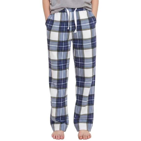 Pantalones de Pijama a Cuadros para Niños PATPAT Azul Marino y Blanco Talla 5-6 Años