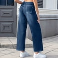 thumbnail image 7 of Stretchy Jeans Women High Waist Office Work Denim Pants Casual Straight Leg Classic Jeans with Pockets, 7 of 7