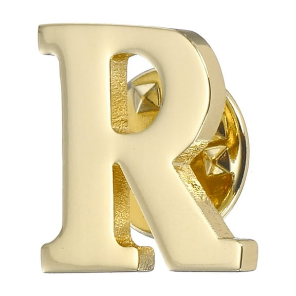 Uxcell Letter Lapel Pins, Initial Alphabet Letter R Collar Pins Brooch for Women Men Shirt Dress Suits, Gold Tone