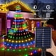 thumbnail image 2 of 1pc, 180 LED Star Waterfall Lights, Solar Outdoor Camping Light, 8 Modes Indoor Outdoor String Lights For Window Curtain Ornament, Yard, Christmas Tree, Party, Home, Holiday Lights, 2 of 4