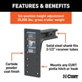 thumbnail image 3 of Curt 48349 2.5 Inch Receiver 7 Hole Pintle Mount Trailer Hitch Mounting Plate, 3 of 5
