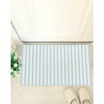 thumbnail image 4 of Shag Bath Rugs Ocean Blue Stripes Seamless Ticking Stripe Plush Soft Fluffy Doormat Floor Carpet,Non-Slip Living Room Bedroom Kitchen Entryway Door Mats Farmhouse Pinstripe, 4 of 6