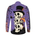 thumbnail image 4 of Awdenio Men's Shirts Long Sleeve Cute Halloween Shirts Print Casual Vintage Classic Golf Shirt, 4 of 7