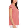 thumbnail image 2 of Hilary Radley Women's Slight pleat on back neck V-Neck Cap Sleeve Top XXL/Red Poppy, 2 of 3