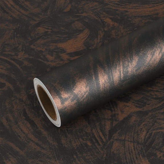 VEELIKE Bronze Black Concrete Wallpaper Textured Peel and Stick Wallpaper Removable 15.7"x118"