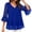 Blue#210, variant on Womens V Neck Bell Sleeve Chiffon Blouse Ruffle Layered Hem Dressy Tunic Tops