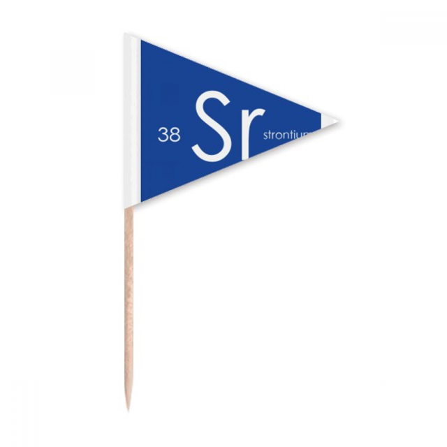 Chestry Elements Period Table Alkaline Earth Metal Strontium Sr Toothpick Triangle Cupcake Toppers Flag