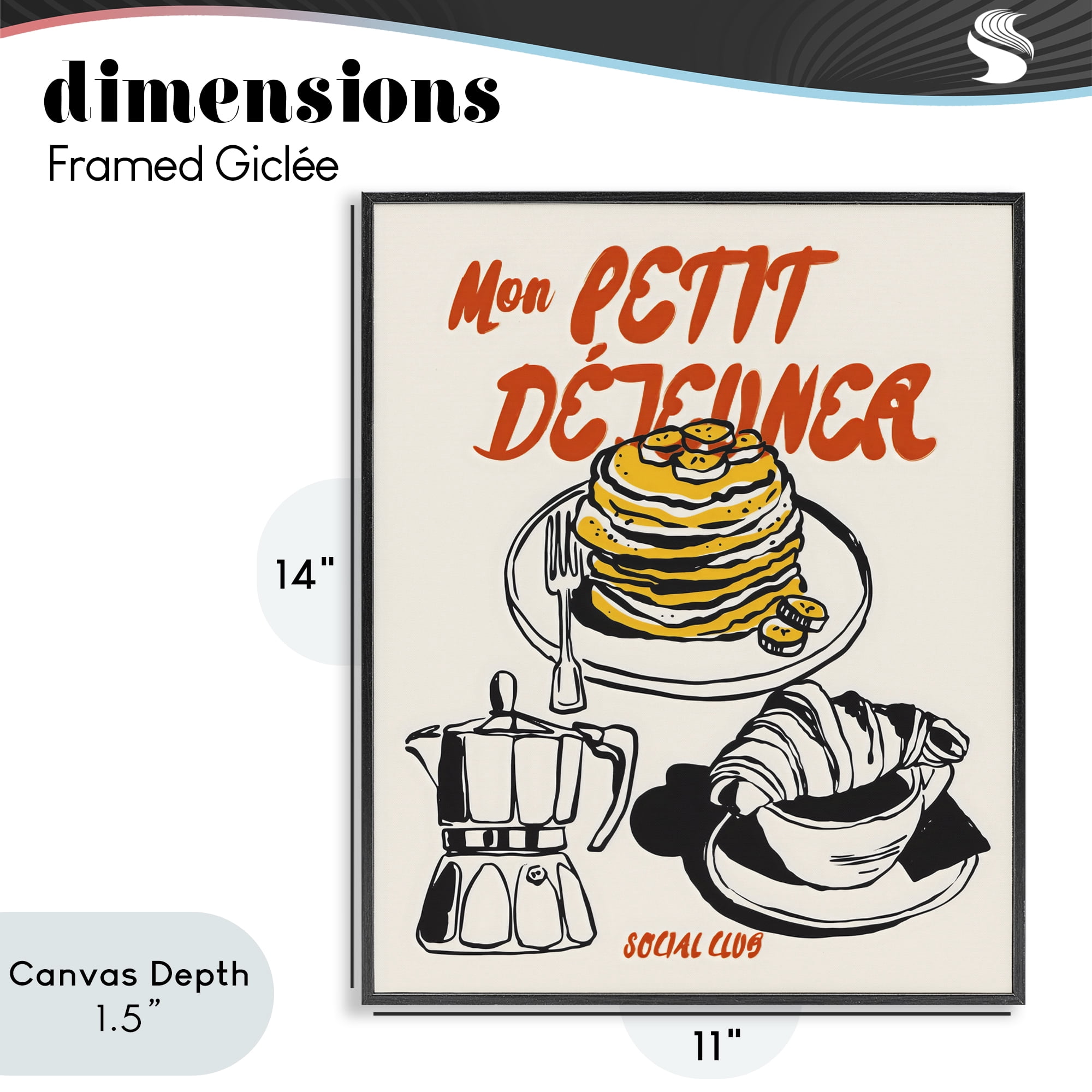 Stupell Industries My Breakfast Pancakes Spread Black Framed Giclee Art, design by The Prints Vibe