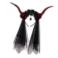 thumbnail image 2 of Diadema de Malla para Mujer, Diadema Artesanal, Decoración de Diseño Gótico, Diadema de Halloween, Diadema de Cosplay para Pelo Corto, Cosplay, 2 of 8