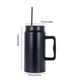 thumbnail image 3 of Taza térmica para caminar con asa | Taza de café de viaje de acero inoxidable | Vaso con aislamiento al vacío para bebidas frías y calientes | Tapa a prueba de fugas con pajita | Capacidad de 590 ml, 3 of 6