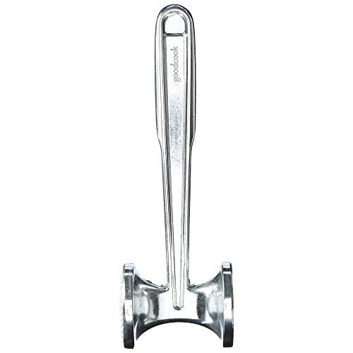 GoodCook Attendrisseur de Viande à 2 Côtés, Plat et Piqué, Solide, Conception en Aluminium Coulé Robuste, Argent