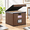 Dark Brown-1 Pack (Leather), variant on File Organizer Box With Lids Collapsible Folder | Plastic Slides For Office Document Storfiling Bin Letter Size Hanging Folders (