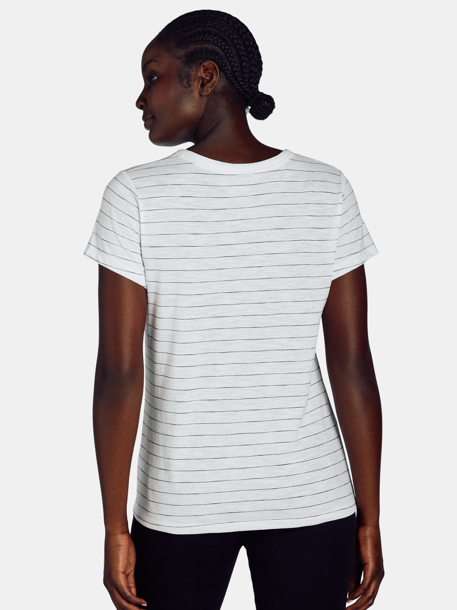 Time and Tru Women’s Slub Jersey Crewneck Tee with Short Sleeves, Sizes XS-XXXL