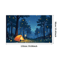 thumbnail image 6 of Magical Nighttime Forest Scene Backdrop Banner with Glowing Fireflies Tent and Starry Sky Party Decorations Photography Props Background for Camping Themed Parties Outdoor Gatherings and Photo Booths, 6 of 7