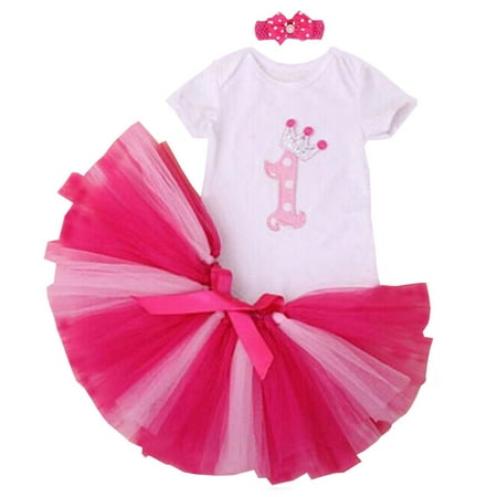 Babypreg Babypreg 3pcs Baby Girl S 1st Birthday Onesie Tutu Dress