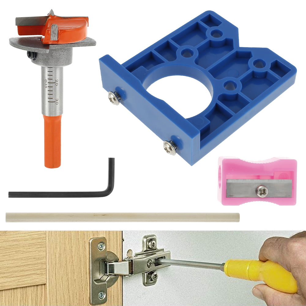 Woodworking Hinge Jig Hand Tools Set Locator Cabinet Mounting Accessories A 