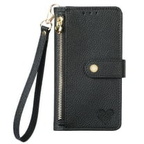 Allytechgroup Wallet Phone Case for Samsung Galaxy A51 5G with Lanyard, PU Leather Flip Case with Credit Card Slot Anti-Scratch Shockproof Protective Back Cover for Samsung Galaxy A51 5G, Black