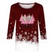 thumbnail image 5 of Camisetas de Navidad para Mujeres, 3/4 Manga Cuello Redondo Blusa con Estampado de Vacaciones, Top de Moda Casual, 5 of 5