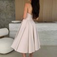 thumbnail image 4 of Staron Robe Noire Sans Bretelles pour Femmes, Fluide, Ligne A, Robe d'Été Décontractée et Ample, Sans Manches, Épaules Dénudées, Dos Nu, Voyage, Vacances, Robe Midi, 4 of 7