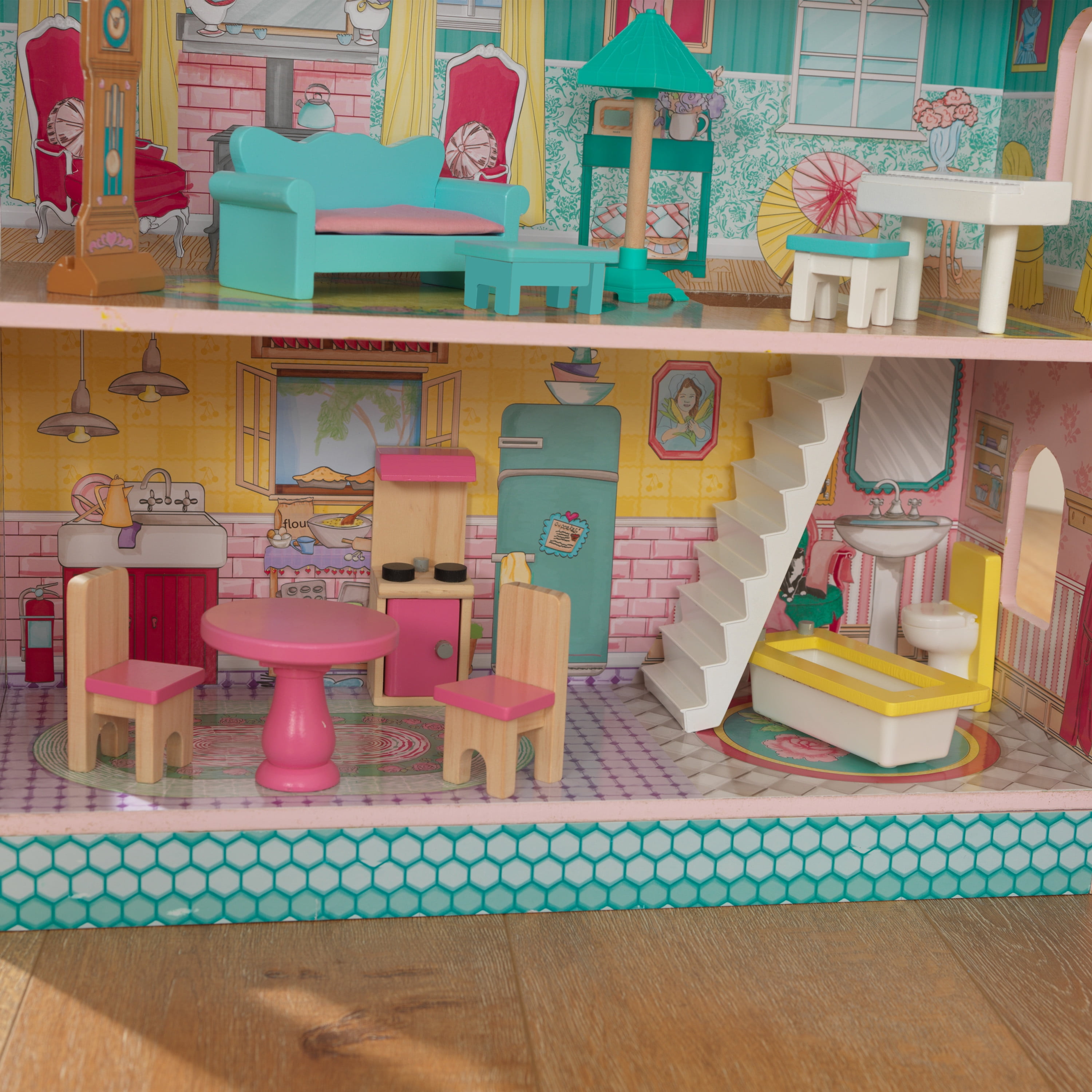 KidKraft Abbey Manor Dollhouse with 18-Piece Accessory Set - Walmart.com