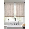 thumbnail image 2 of Beige Pink Floral Sheer Curtains 54 Inch Length 2 Panels for Living Room, Spring Flowers Voile Kitchen Curtain Set, Luxury Privacy Drapes Window Treatment for Bedroom, 2 of 6