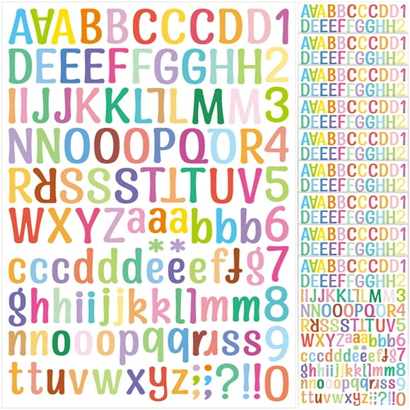10 Sheets Colored Alphabet Stickers Decorative Letter Stickers Adhesive Stickers
