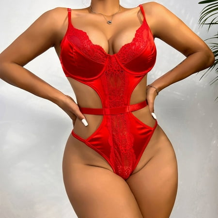 

Fengqque Women s New Girl Sexy Underwear Splicing Lace One-Piece Suit