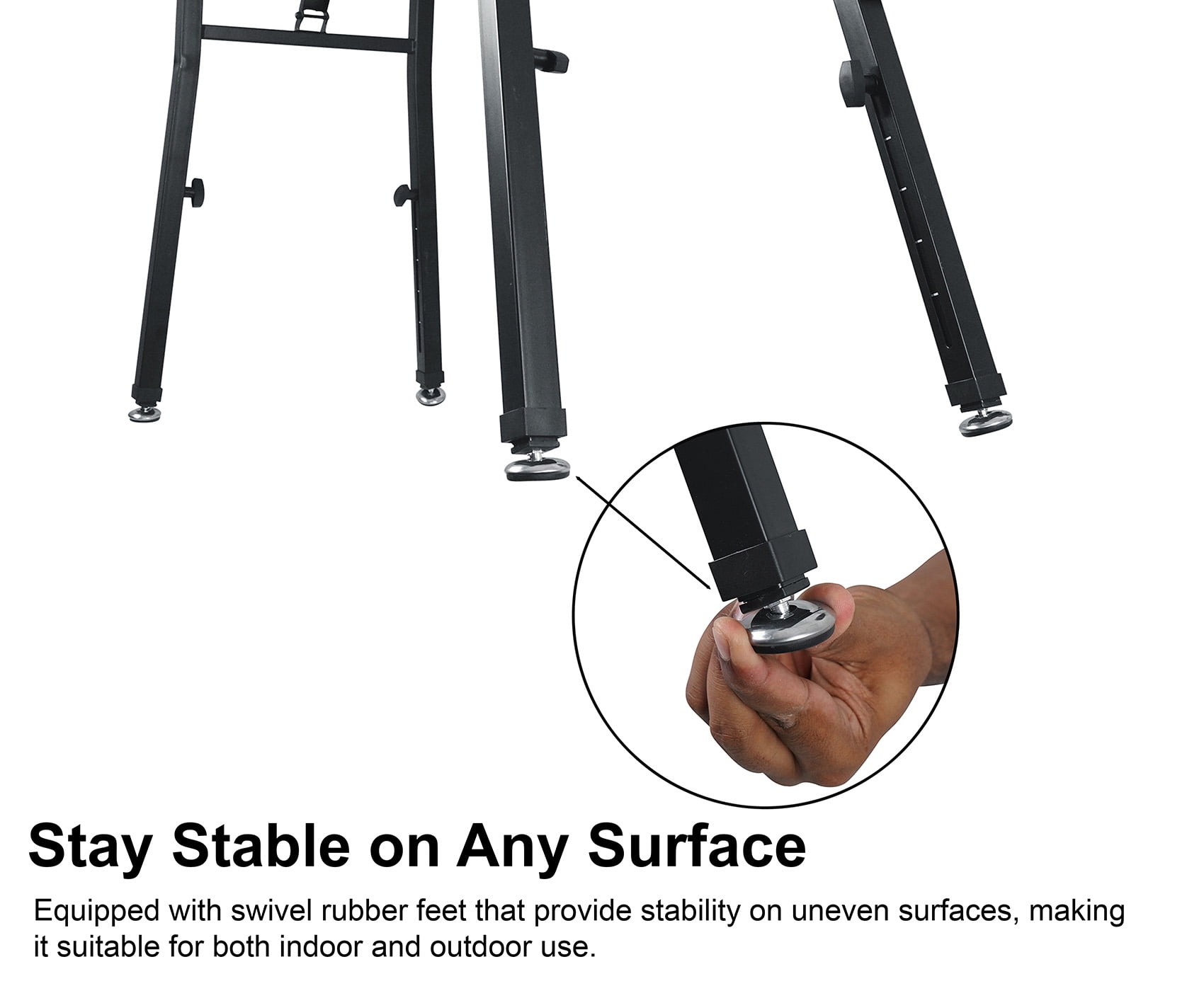 Rockville PKS40 Heavy-Duty Steel 2-Tier Platform Keyboard Stand - Adjustable, Folding, 200 lb. Capacity