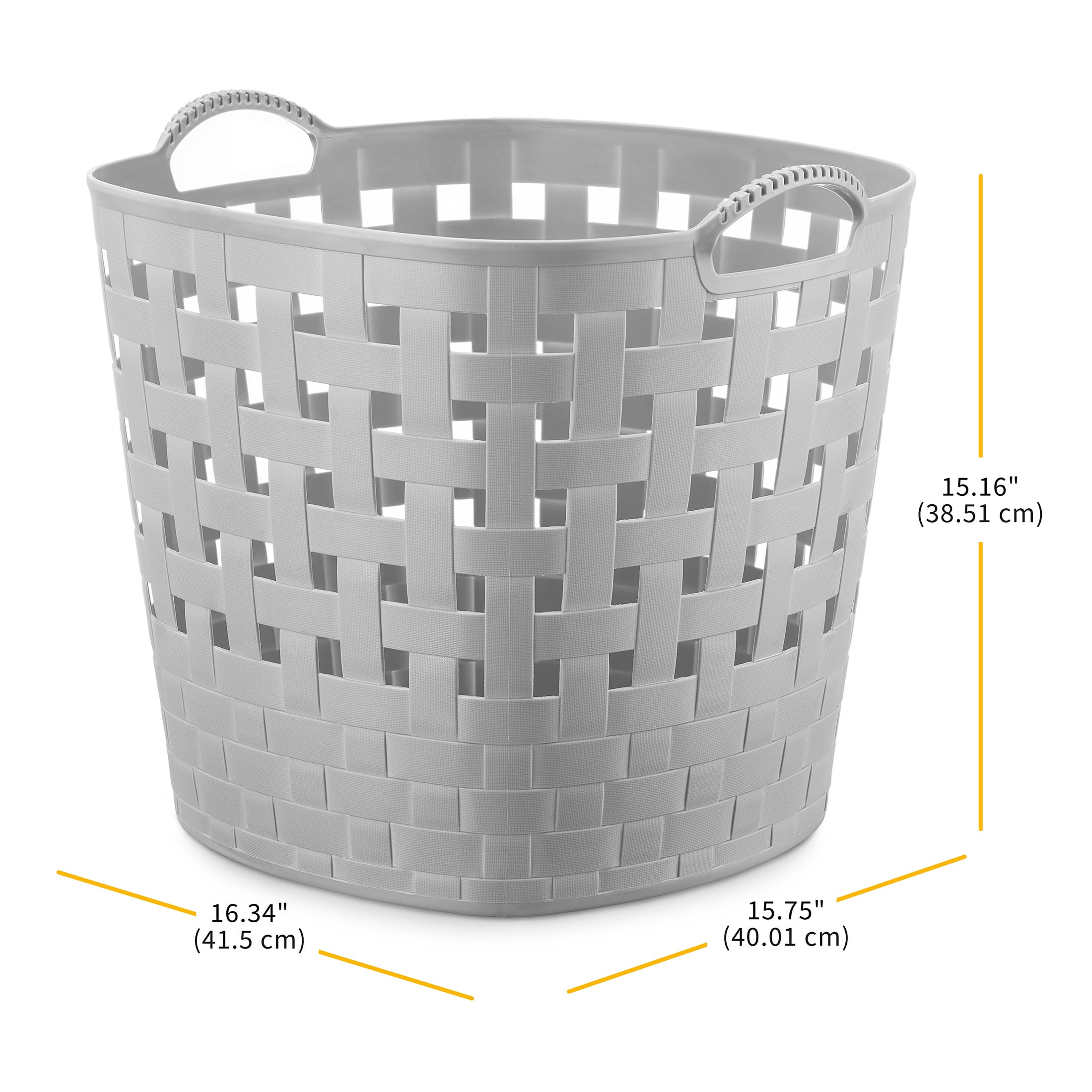 Whitmor Carry-All Tote with Handles, Breathable Woven Plastic, Gray