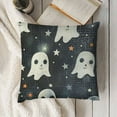 thumbnail image 3 of SHANXI Halloween Pillow Covers Black And White Ghost Throw Pillow Covers Farmhouse linen Pillowcases Decoration Outdoor Halloween Pillows Decorative For Halloween Home Sofa Decor 18x18in, 3 of 5