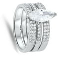 thumbnail image 4 of CHOOSE YOUR COLOR Clear CZ Solitaire Wedding Ring Set Sterling Silver Band White Female Size 9, 4 of 4