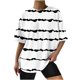 thumbnail image 1 of Fiudx Liquidación de Ofertas Flash Moda Mujer Casual Cuello Redondo Impresión Blusa Manga Corta Camiseta Verano Tops, 1 of 4