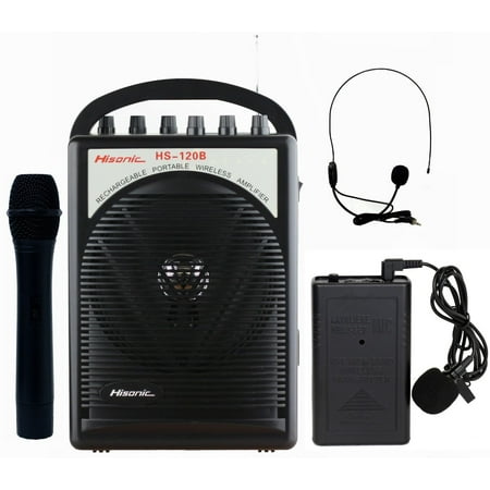 Hisonic HS120B Lithium Battery Rechargeable & Portable PA (Public Address) System with Built-in VHF Wireless