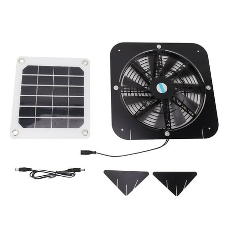 

Solar Exhaust Fan 100W Solar Panel with 13.5inch Fan Waterproof Solar Panel Cooling Fan Ventilation Fan for Pet House