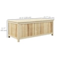 thumbnail image 2 of Large 47" Natural Wood Outdoor Storage Box - Deck Patio Garden Bench Container - 172L Fir Wood Storage for Tools & Accessories, 2 of 7