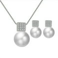 thumbnail image 2 of Tnobhg 1 Set Women Necklace Earring Set Faux Pearl Shiny Rhinestone Neck Ear Decoration Jewelry Exquisite Anti-rust Women Jewelry Set, 2 of 8