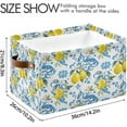 thumbnail image 4 of GZHJMY White Flowers and Lemons Large Square Storage Basket Bin with Handles 1PCS, Foldable Closet Storage Box Shelf Basket for Storing Toys, Books and Clothes Collapsible Organizer, 4 of 7