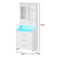 thumbnail image 2 of Afuhokles Modern LED Nightstand with 4 Drawers, Set of 2, White, 2 of 6