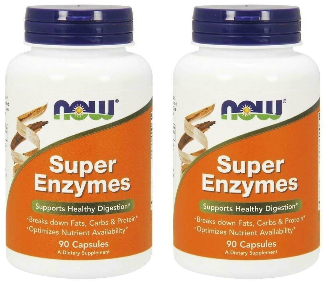 Now Foods Super Enzymes, 90 Capsules 2 Packs