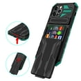 thumbnail image 5 of for iPhone 12 Pro Sliding Card Slot Back Case with Hidden Kickstand, Hybrid TPU + PC Fall Prevention Shock Absorption Anti-drop Protective Phone Case Cover for iPhone 12 Pro, Darkgreen, 5 of 8